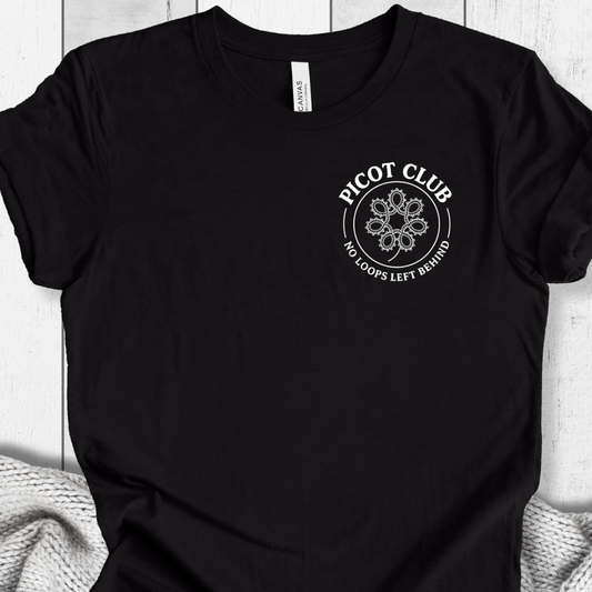 Picot Club Tatting T-Shirt Black / XS