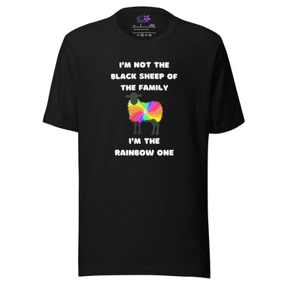 Rainbow Sheep Crew neck T-Shirt Black / XS