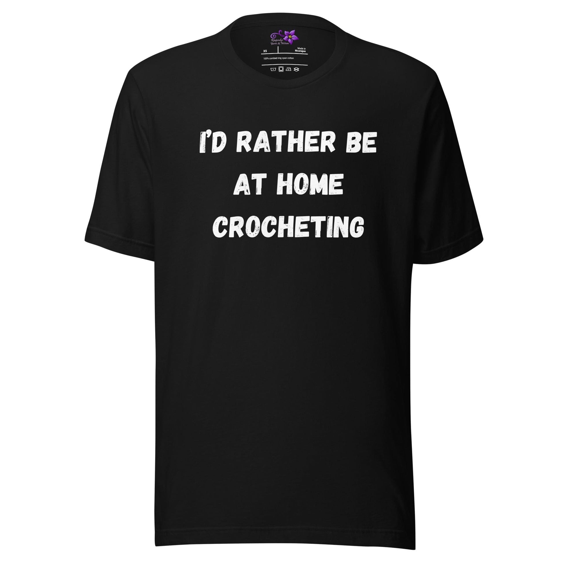 Rather Be Crocheting Crew neck T-Shirt Black / XS