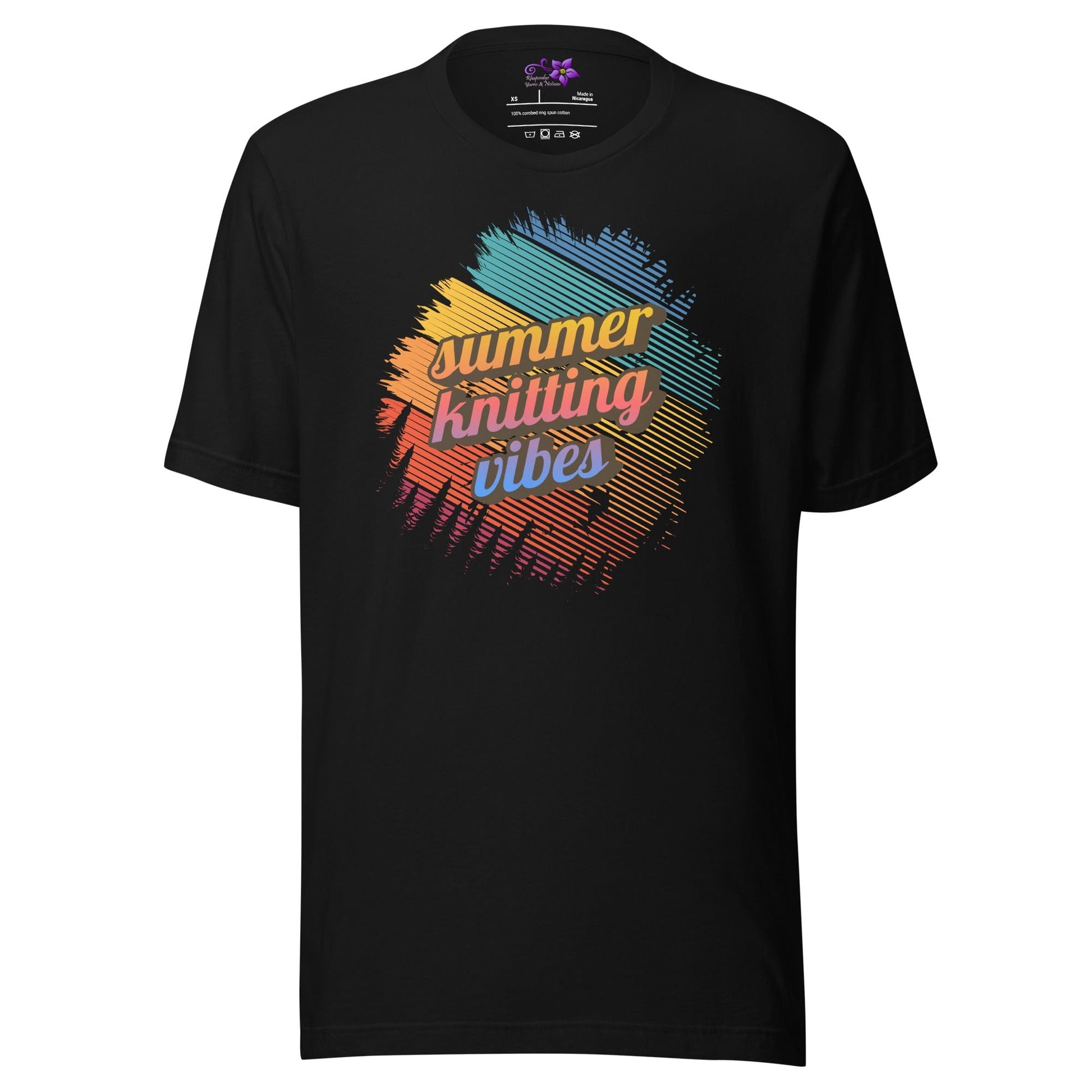 Summer knitting vibes Crew Neck T-Shirt Black / XS