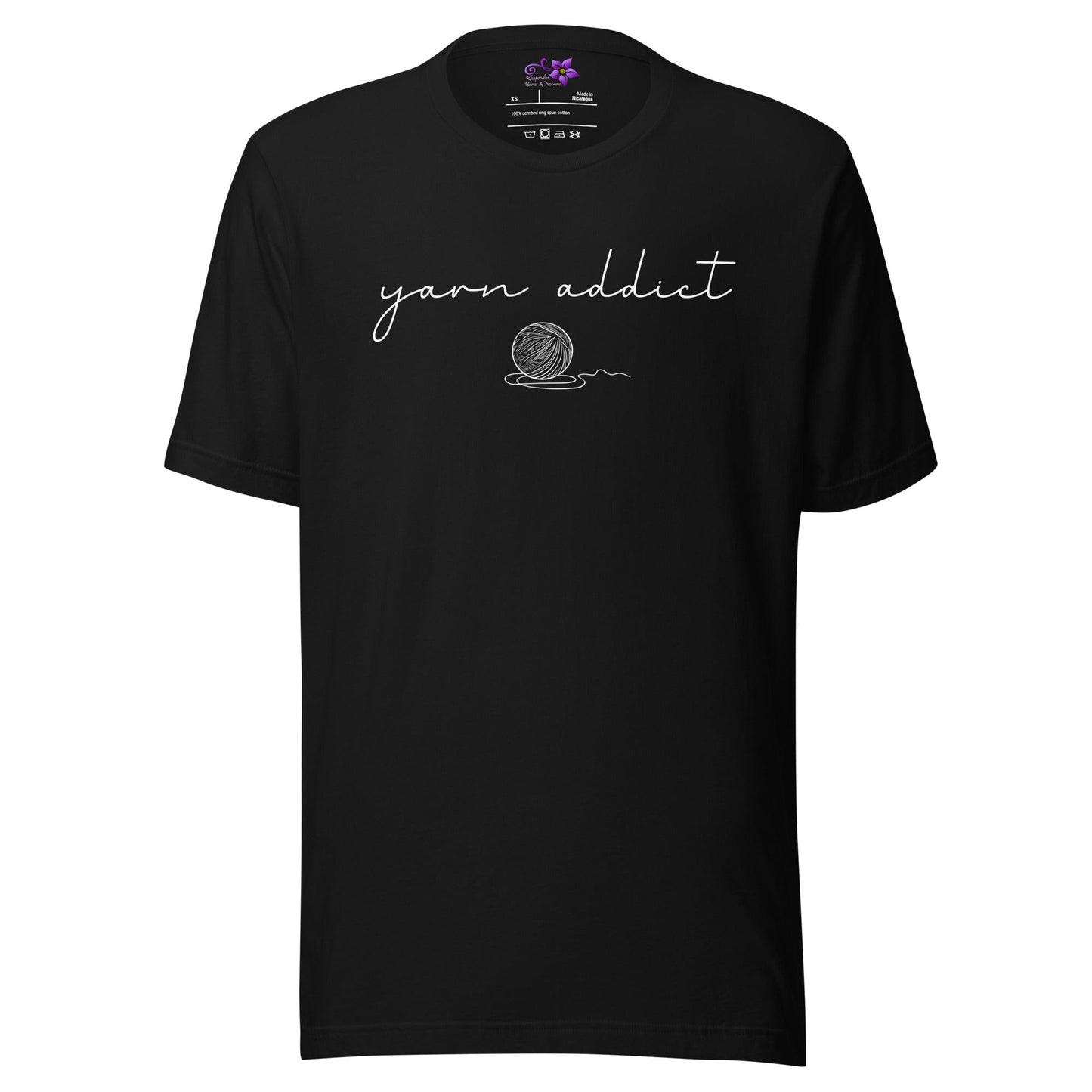 Yarn Addict Crew Neck T-Shirt Black / XS