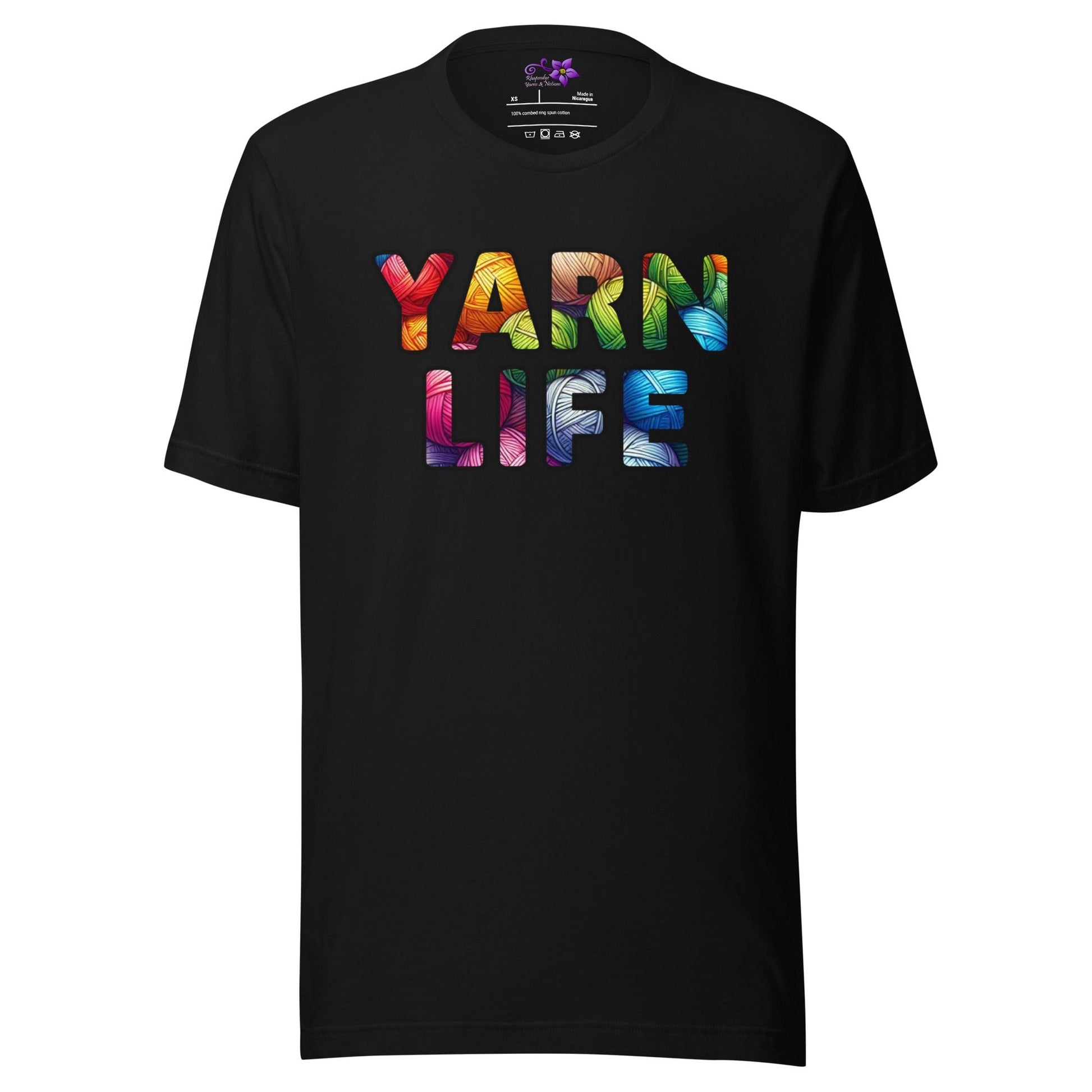 Yarn Life Crew Neck T-Shirt Black / XS