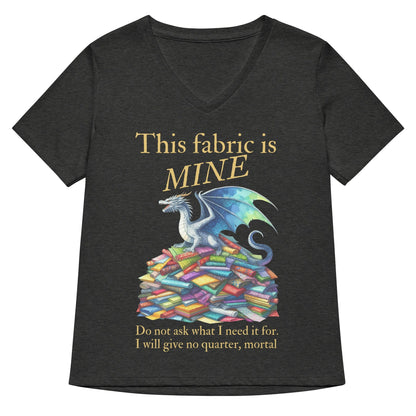 Fabric Dragon Hoarder V Neck T-Shirt Dark Grey Heather / S