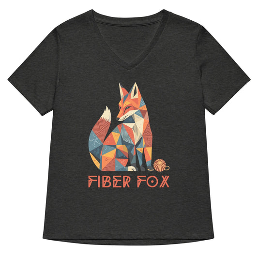 Fiber Fox V Neck T-Shirt Dark Grey Heather / S