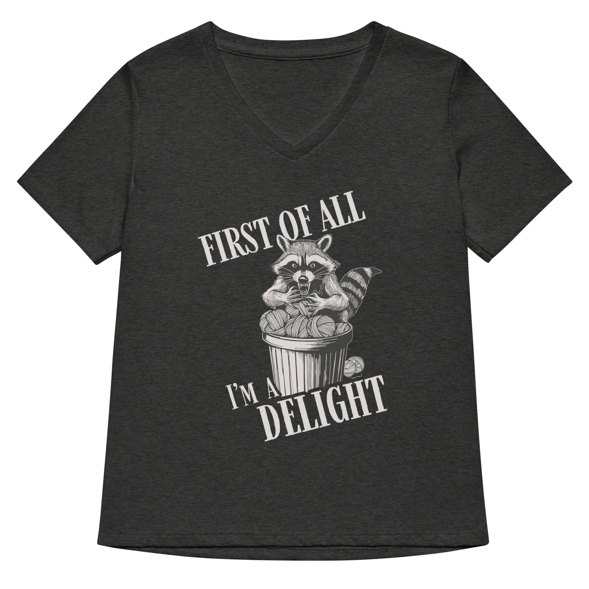 I'm a Delight V Neck T-Shirt Dark Grey Heather / S