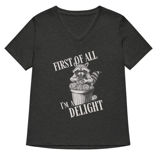 I'm a Delight V Neck T-Shirt Dark Grey Heather / S