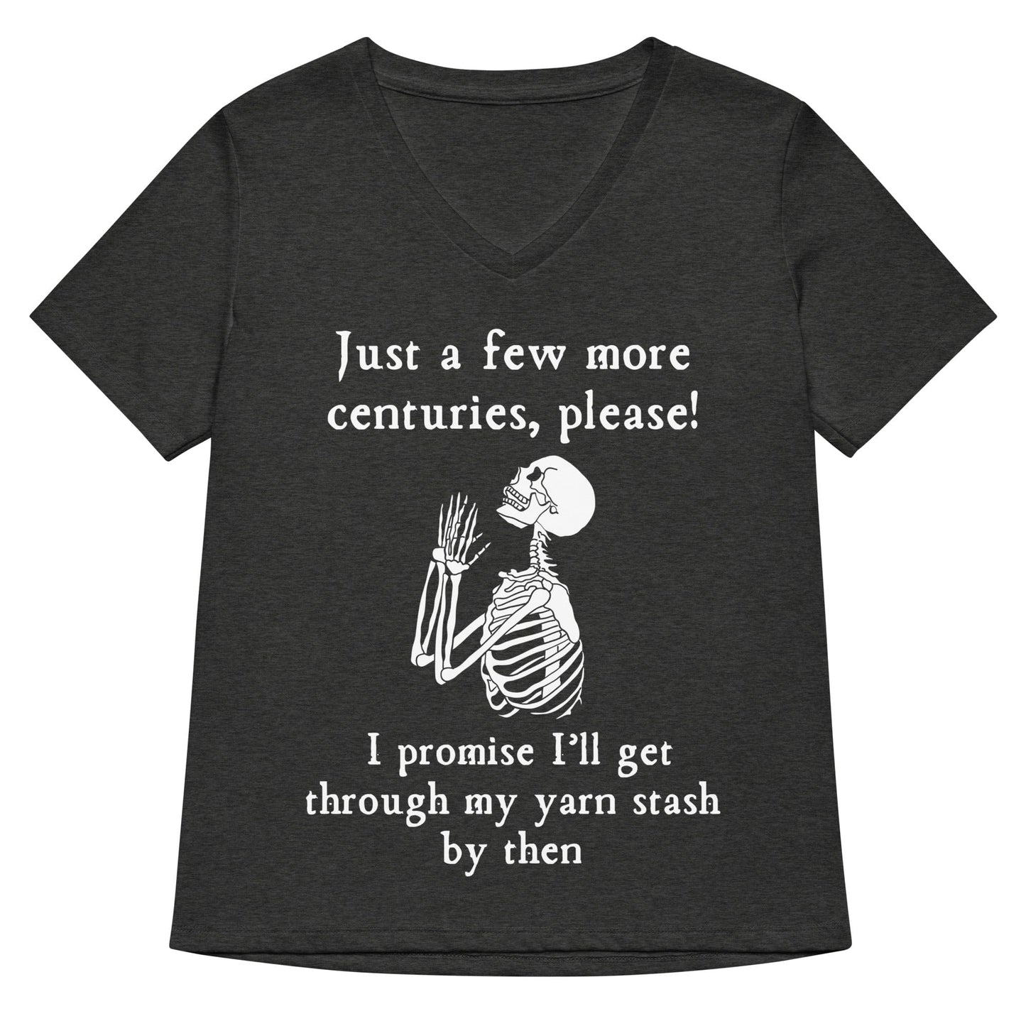 Just a Bit Longer V Neck T-Shirt Dark Grey Heather / S