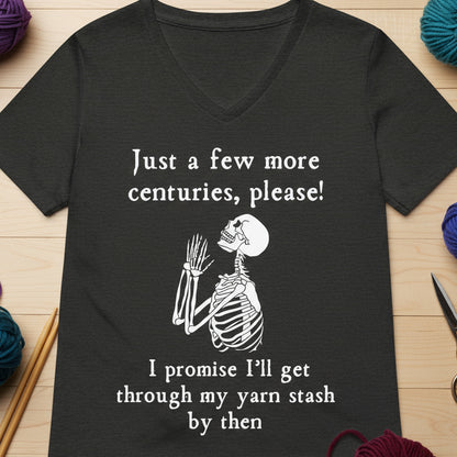 Just a Bit Longer V Neck T-Shirt Dark Grey Heather / S