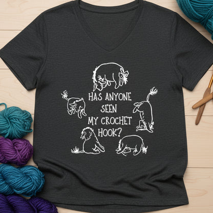 Lost Crochet Hook V Neck T-Shirt Dark Grey Heather / S