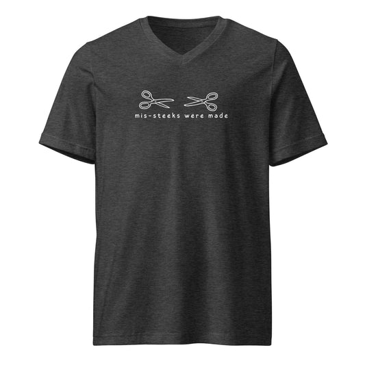 Mis-Steek V-Neck T-Shirt Dark Grey Heather / S