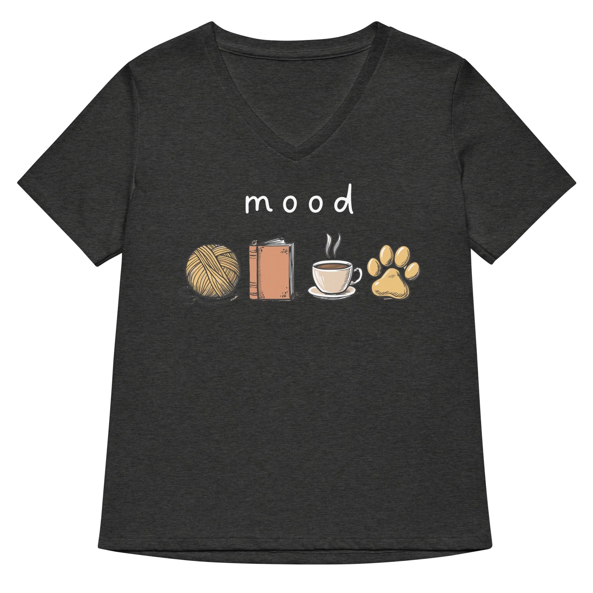 Mood V Neck T-Shirt Dark Grey Heather / S