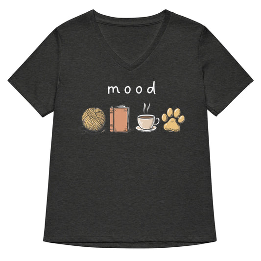Mood V Neck T-Shirt Dark Grey Heather / S