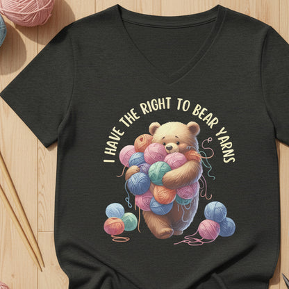 Right to Bear Yarns V Neck T-Shirt Dark Grey Heather / S