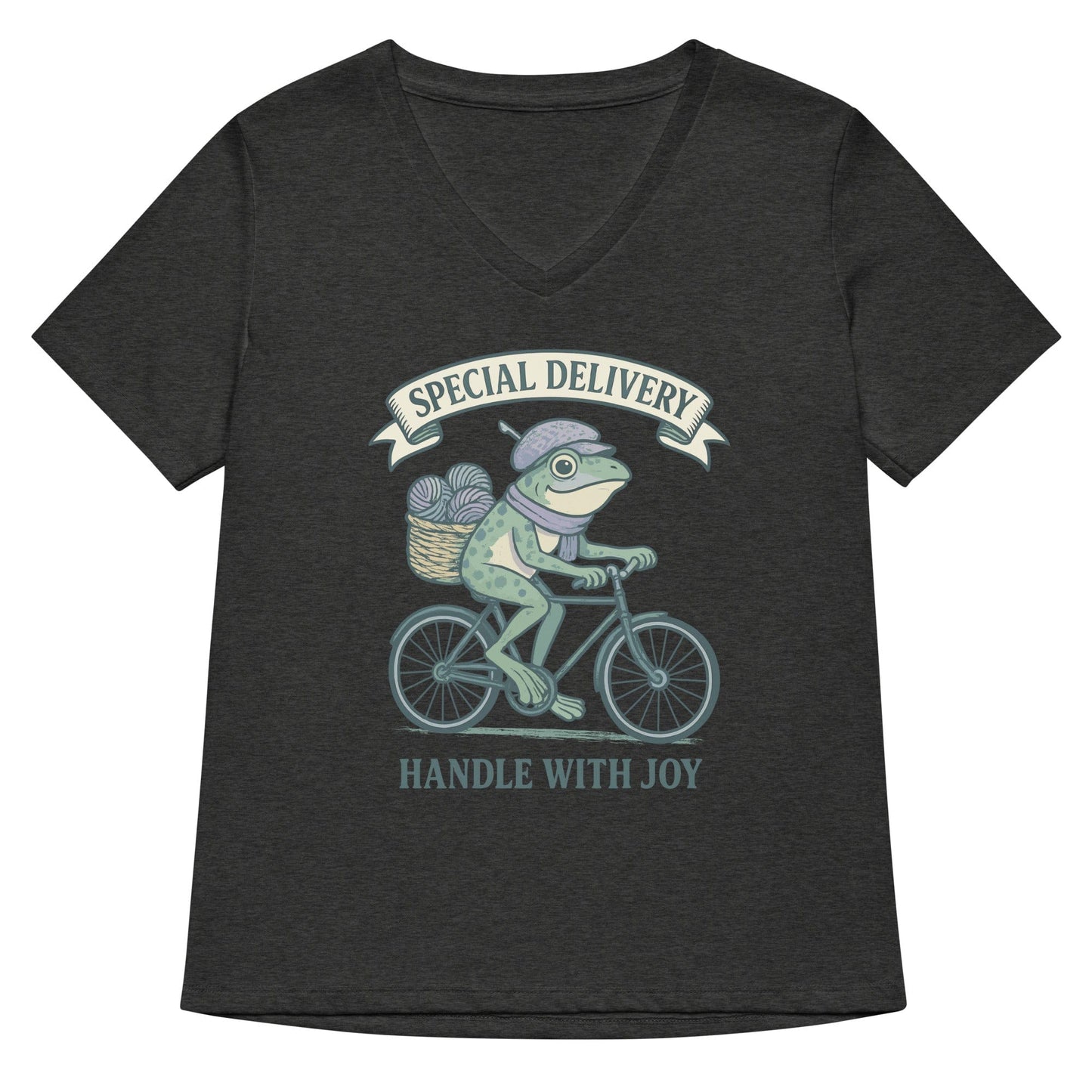 Special Delivery V Neck T-Shirt Dark Grey Heather / S
