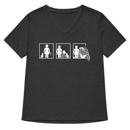 The Inevitable Escalation V Neck T-Shirt Dark Grey Heather / S