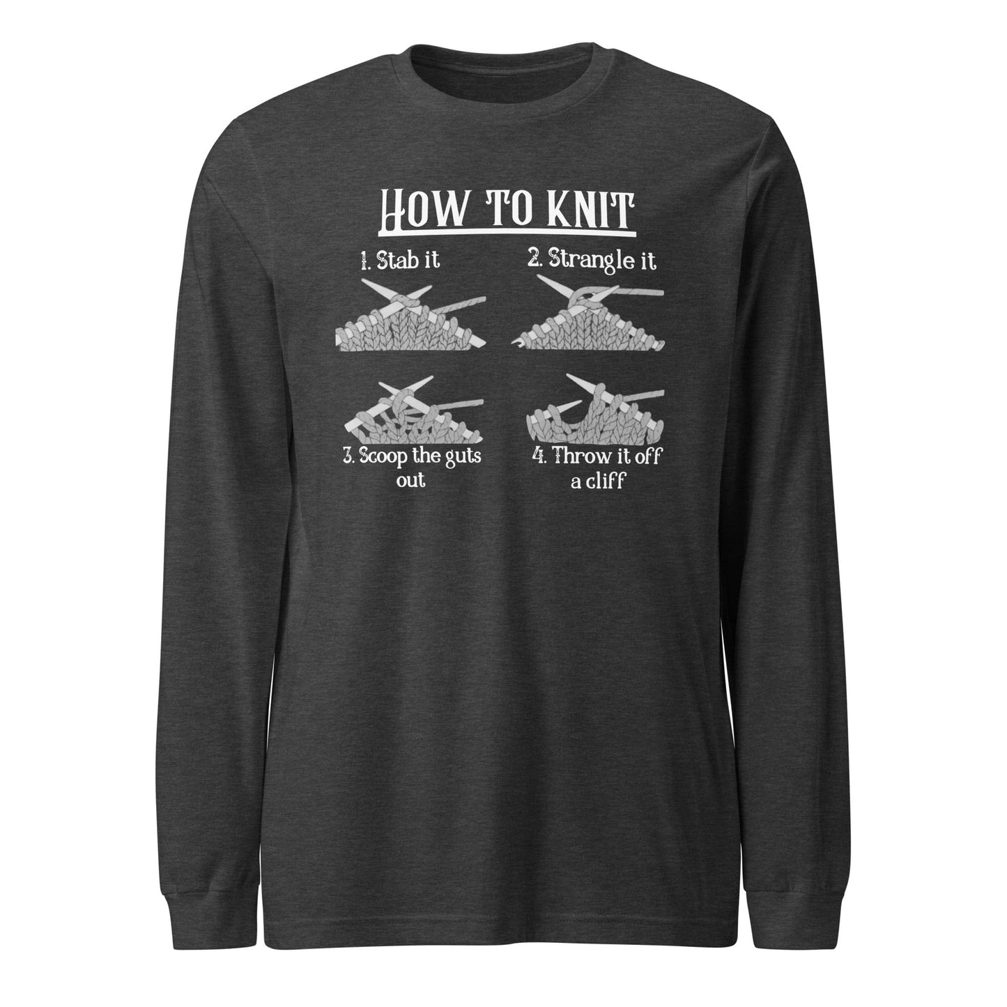 How to Knit Long Sleeve Tee Dark Grey Heather / XS