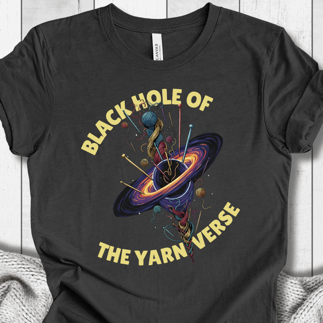 Black Hole of the Yarniverse T-Shirt Dark Grey / S