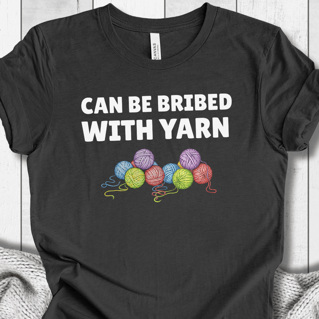 Bribed With Yarn T-Shirt Dark Grey / S