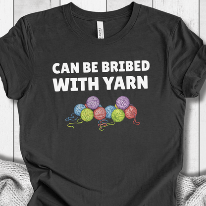 Bribed With Yarn T-Shirt Dark Grey / S