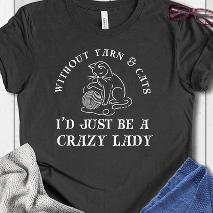 Cats & Yarn T-Shirt Dark Grey / S