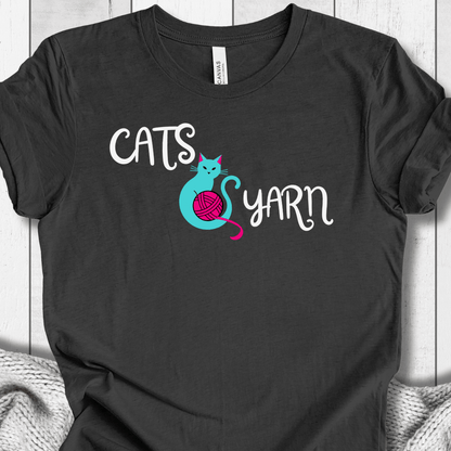 Cats & Yarn T-Shirt Dark Grey / S