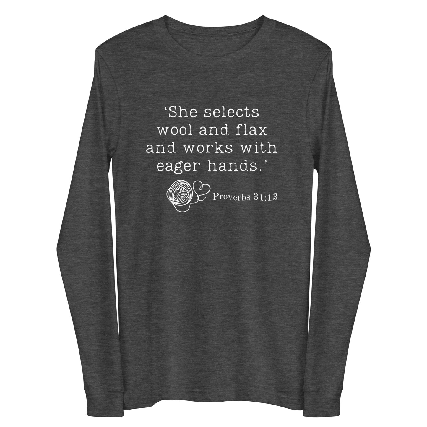 Christian Proverb Long Sleeve Tee Dark Grey / S