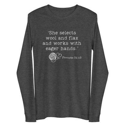 Christian Proverb Long Sleeve Tee Dark Grey / S