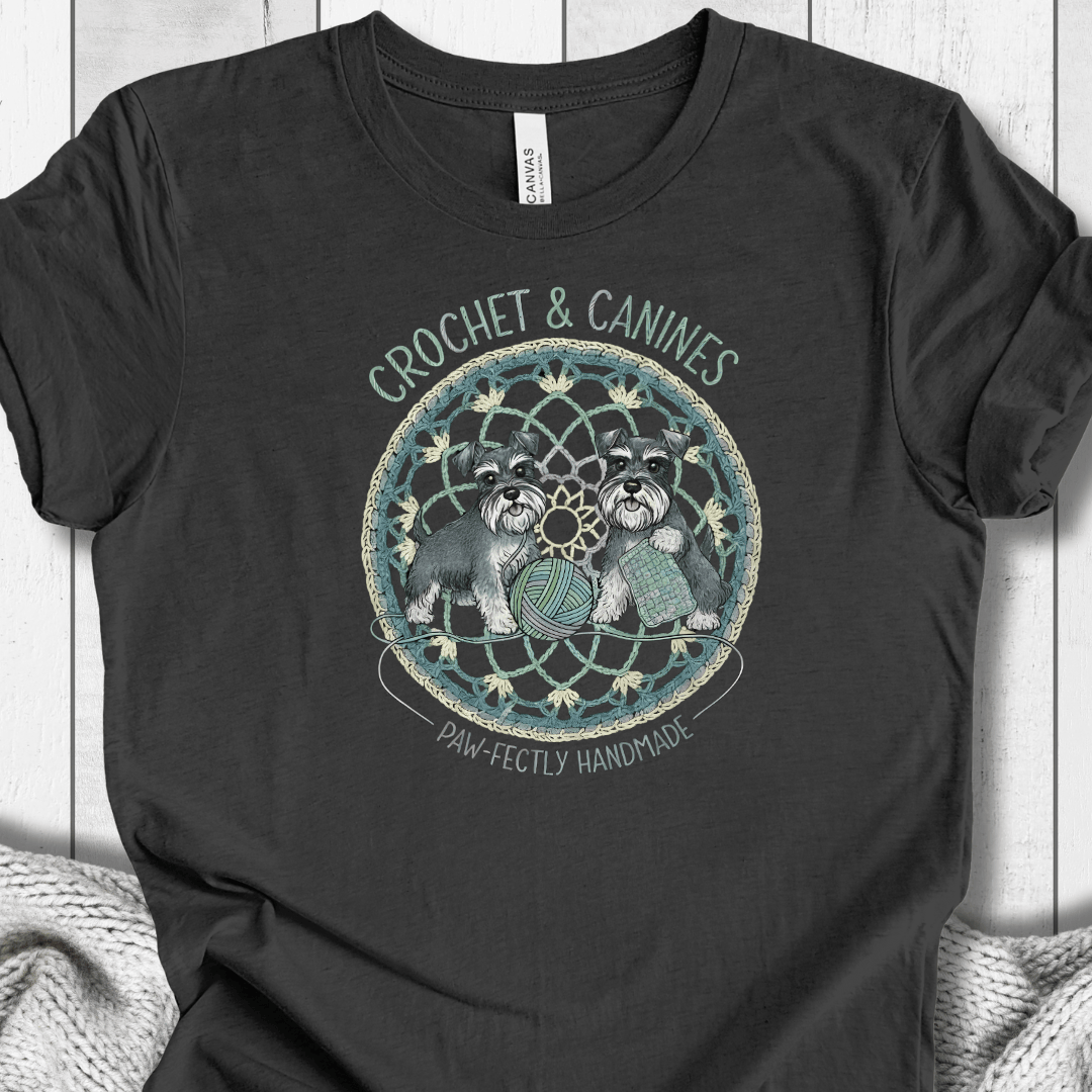 Crochet & Canines T-Shirt Dark Grey / S