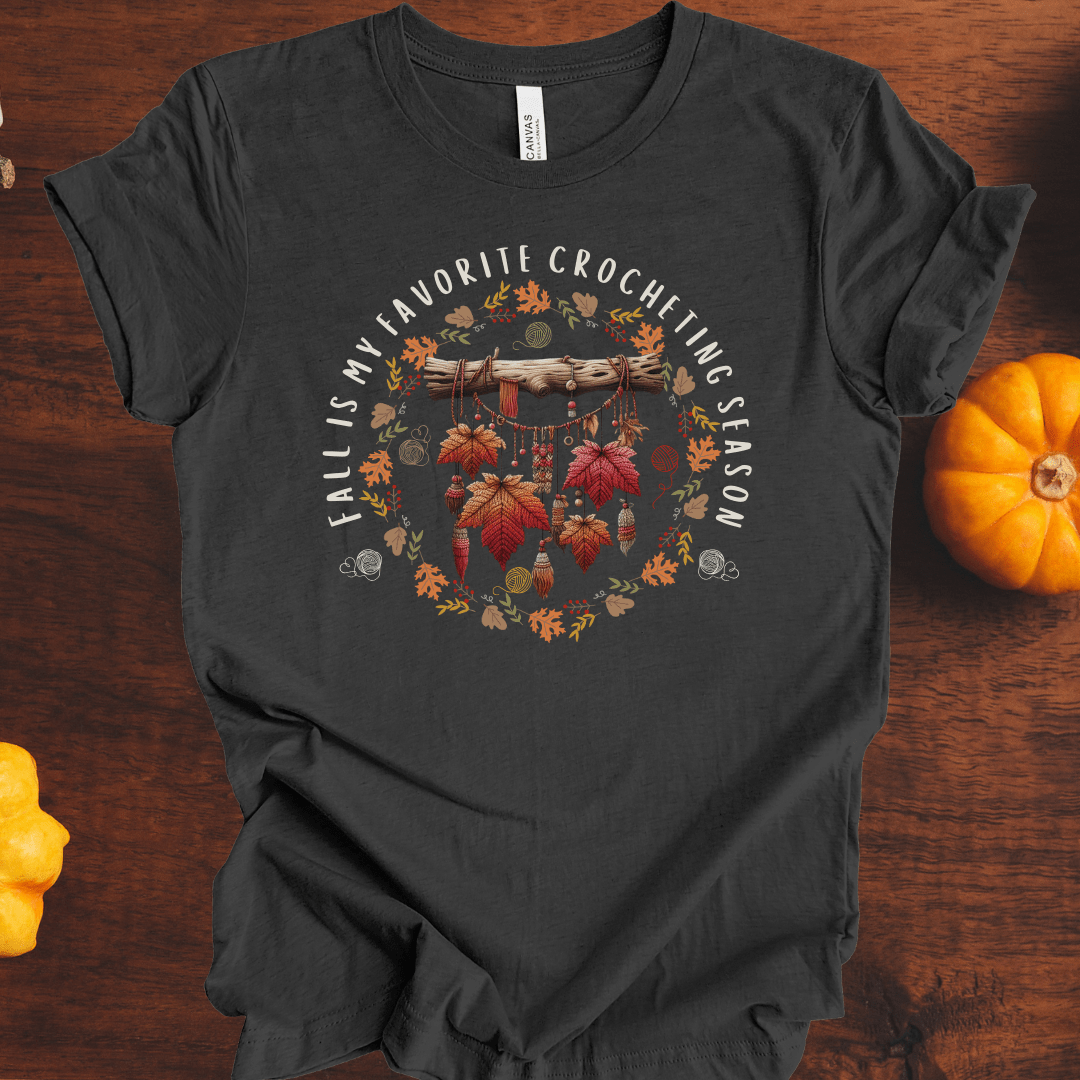 Fall is my Crocheting Season T-Shirt Dark Grey / S