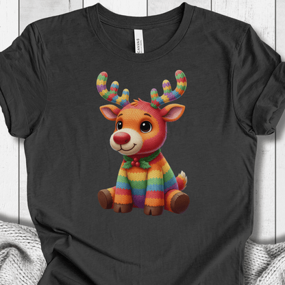 Knitted Rendeer T-Shirt Dark Grey / S