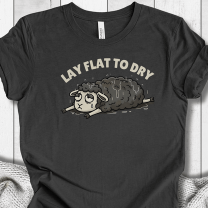Lay Flat to Dry Sheep T-Shirt Dark Grey / S
