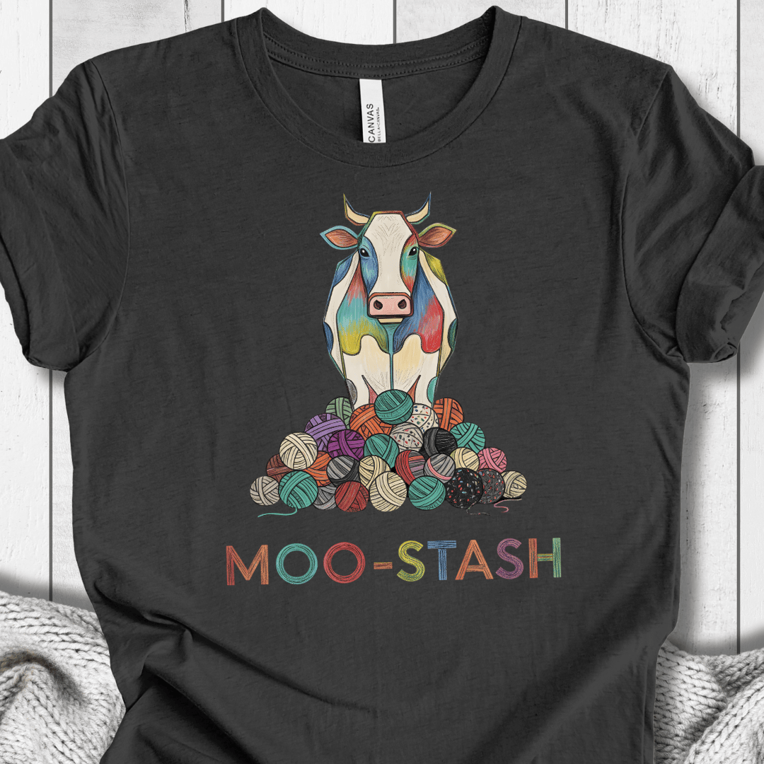 Moo Stash T-Shirt Dark Grey / S