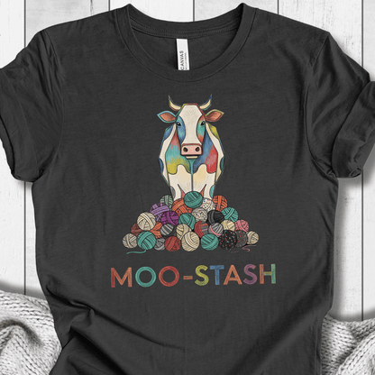 Moo Stash T-Shirt Dark Grey / S