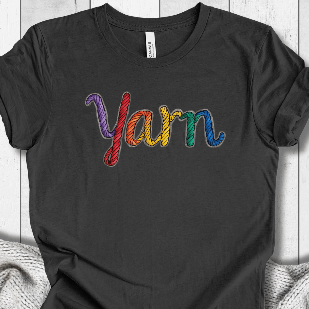 Rainbow Yarn T-Shirt Dark Grey / S