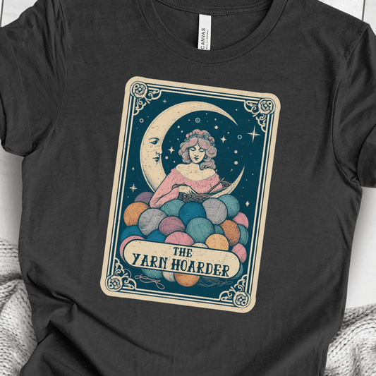 Tarot Card Yarn Hoarder T-Shirt Dark Grey / S