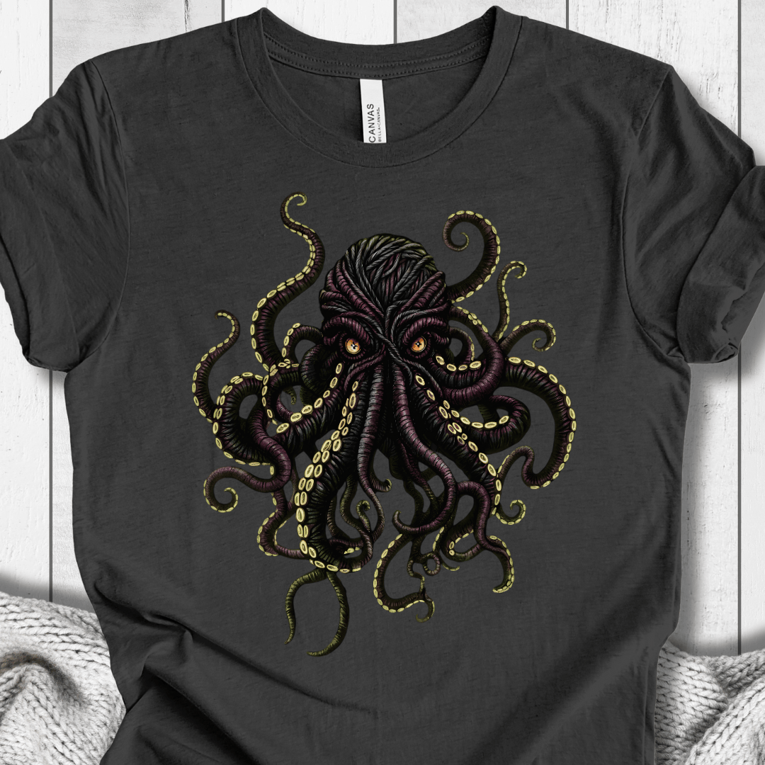 Yarn Sea Monster T-Shirt Dark Grey / S