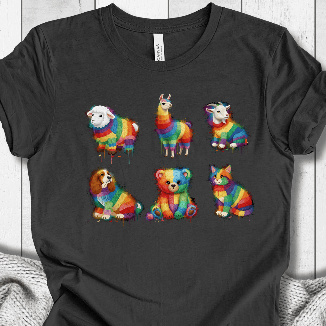 Animal Dye Splash Grid T-Shirt Dark Grey / XS