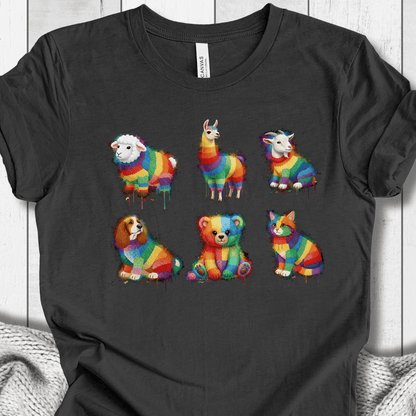 Animal Dye Splash Grid T-Shirt Dark Grey / XS