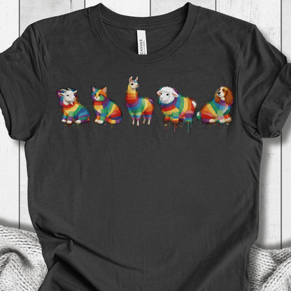 Animal Dye Splash Lineup T-Shirt Dark Grey / XS