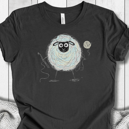 Crochet Sheepet T-Shirt Dark Grey / XS