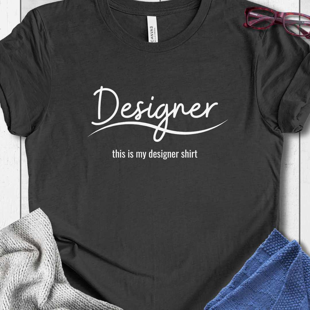 Designer Crew Neck T-Shirt Dark Grey / XS