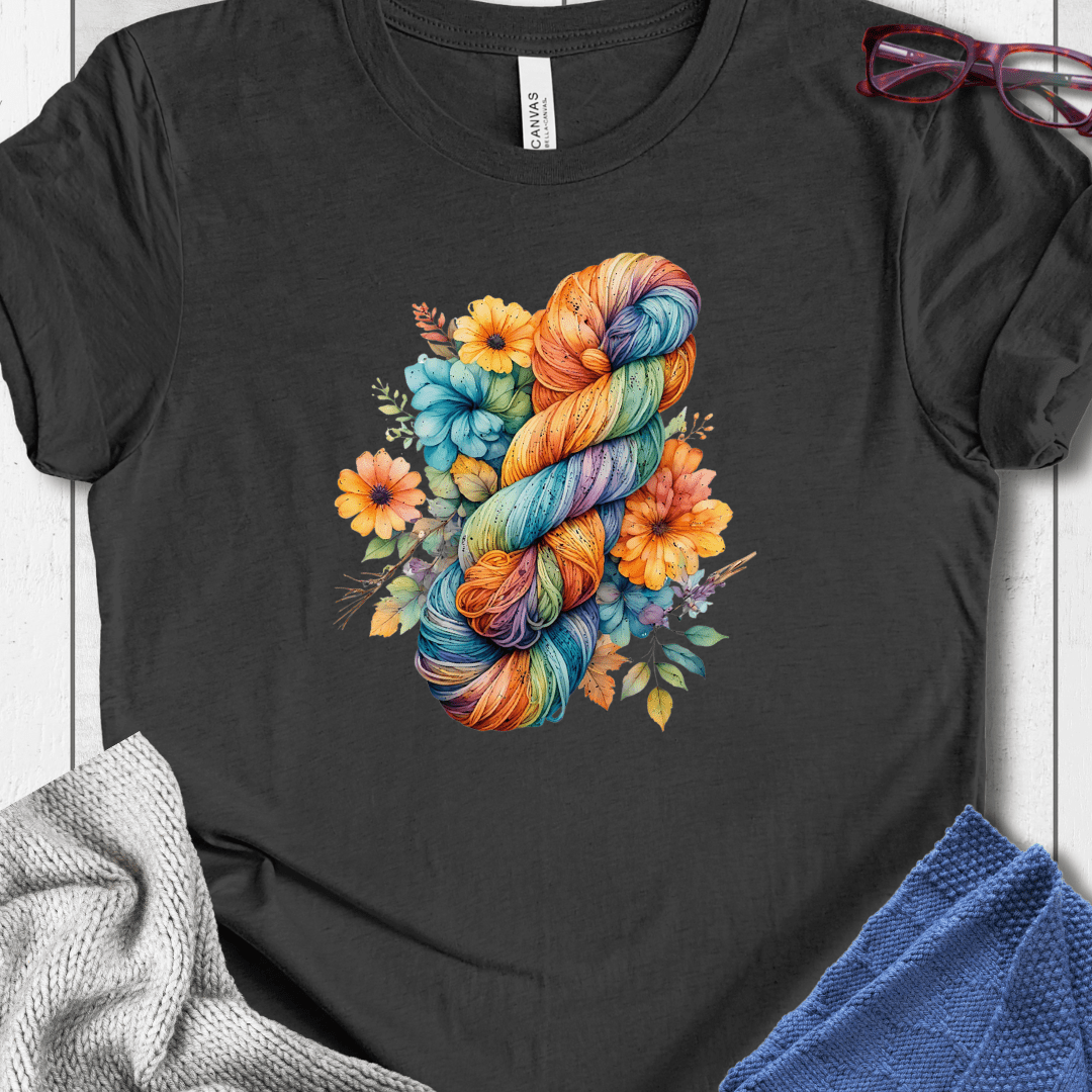 Floral Skein T-Shirt Dark Grey / XS