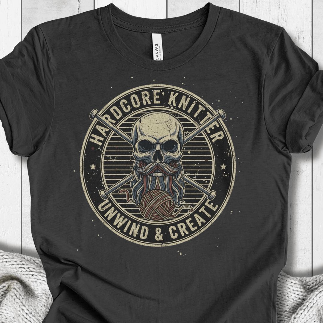 Hardcore Knitter T-Shirt Dark Grey / XS
