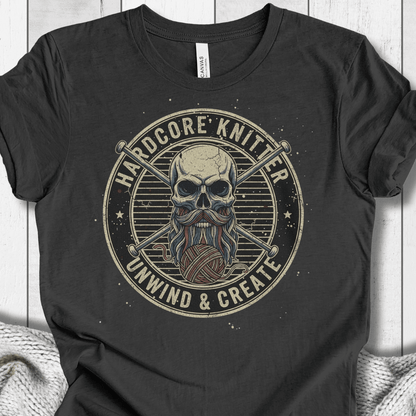 Hardcore Knitter T-Shirt Dark Grey / XS