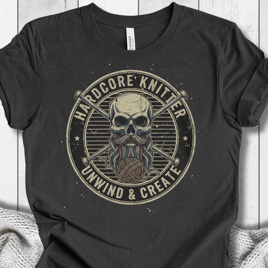 Hardcore Knitter T-Shirt Dark Grey / XS