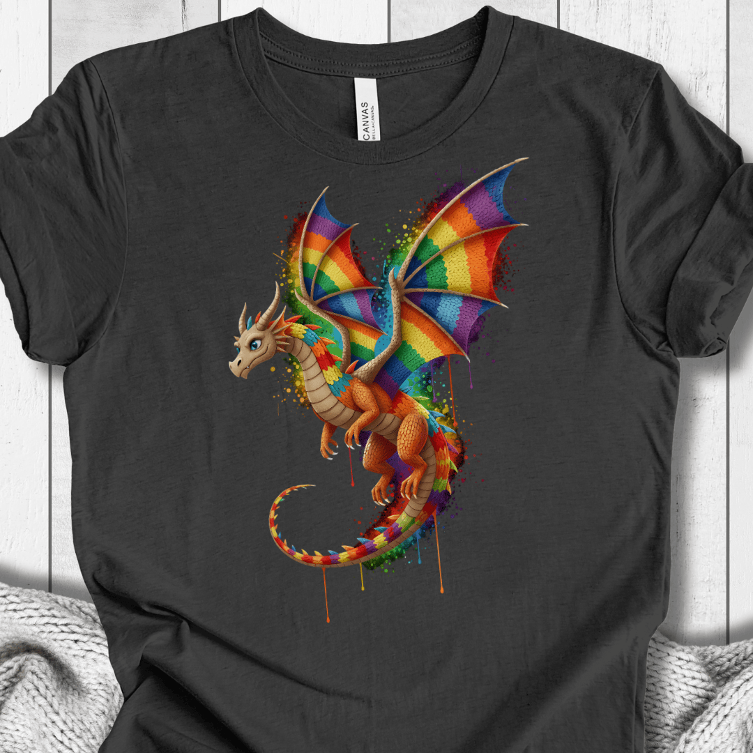 Hover Dragon Dye Splash T-Shirt Dark Grey / XS