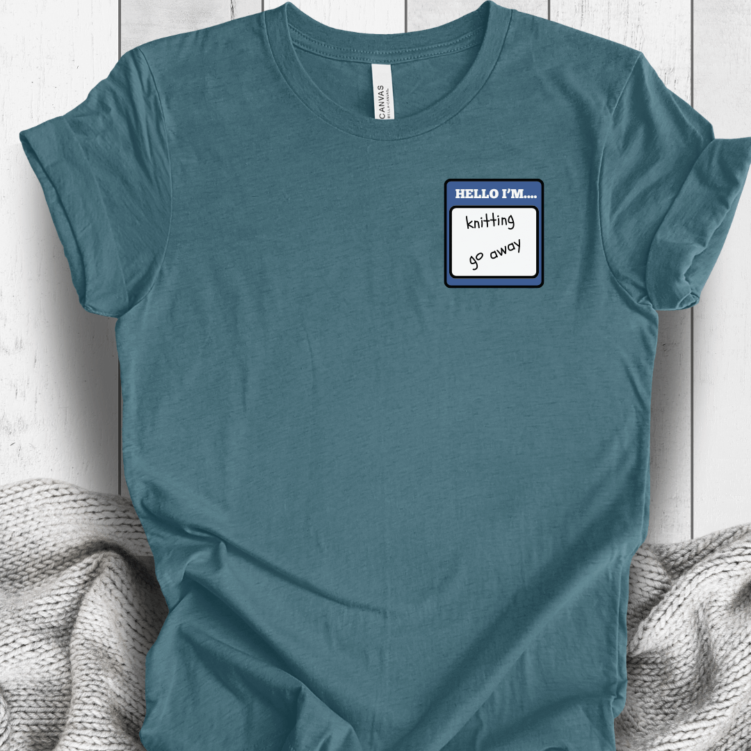 Hello Im... knitting T-Shirt Deep Teal / S