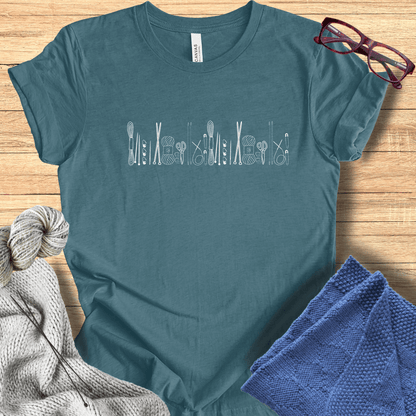 Knitting Tools T-Shirt Deep Teal / S