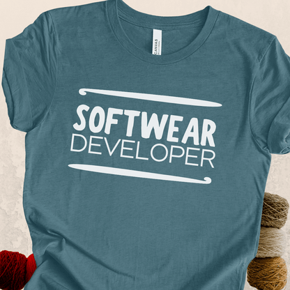 Software Developer Crochet T-Shirt Deep Teal / S