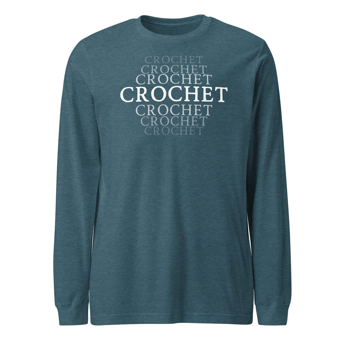 Fading Crochet Long Sleeve Tee Heather Deep Teal / S